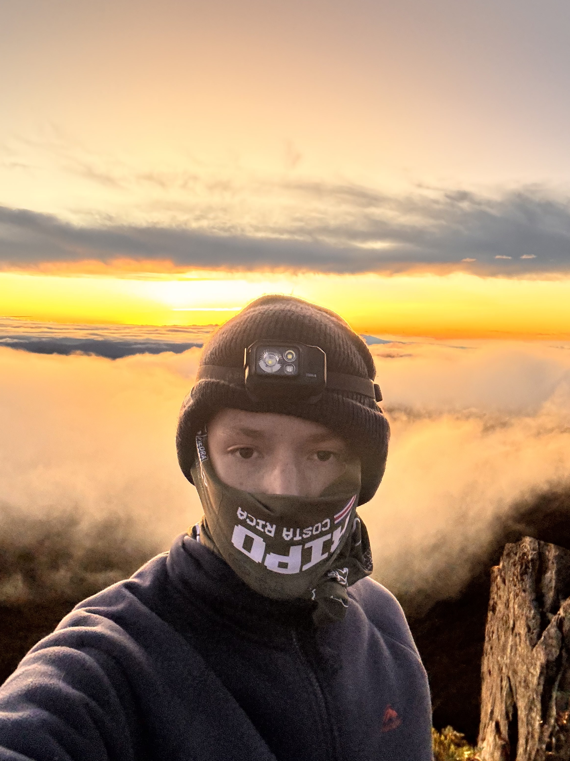 Sunrise above the clouds on the summit of Cerro Chirripó, Costa Rica
